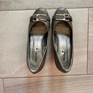 Cheeky y2k grey wedge buckle heeled coat shoes